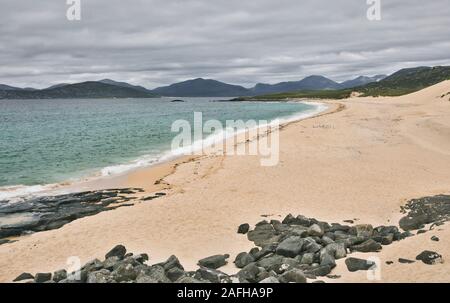 Borve (Traigh Mhor) beach on the Atlantic coast of Isle of Harris, Outer Hebrides, Scotland Stock Photo