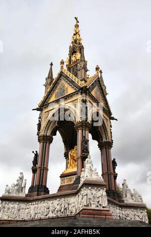 London, UK - Albert Memorial in Kensington Gardens. Stock Photo