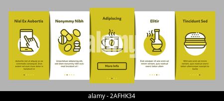Addiction Bad Habits Onboarding Elements Icons Set Vector Stock Vector