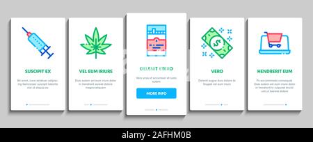 Addiction Bad Habits Onboarding Elements Icons Set Vector Stock Vector