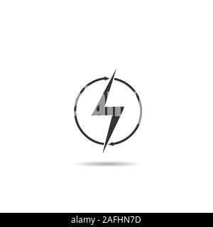 Quick charge icon. Thunder lightning symbol, high tech symbol Stock Vector