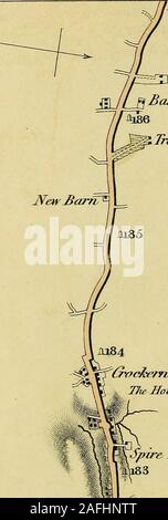 . Survey of the high roads of England and Wales : part the first comprising the counties of Kent, Surrey, Sussex [etc.], planned on a scale of one inch to the mile ... accompanied by indexes, topographic and descriptive ... New London Inn.Old London Inn.. in.87 GrindownBakes m. Trebles FY X11S4 Oyyckerfttvell w Hotel. Spire Lake (Tieriton^ ^Cross G^edUoTv Jiane end Ifoc^Wo, Stock Photo