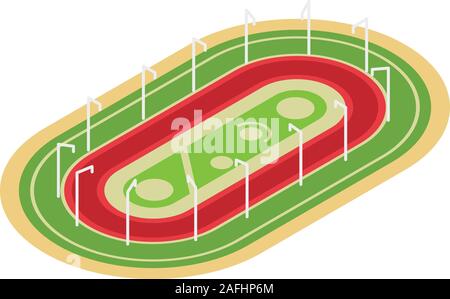 Running arena icon. Isometric of running arena vector icon for web design isolated on white background Stock Vector