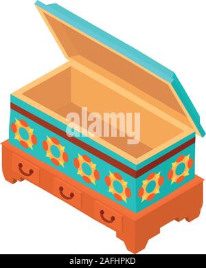 Crystal dower chest icon. Isometric of crystal dower chest vector icon for web design isolated on white background Stock Vector