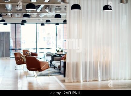 Empty Reception Area In Modern Open Plan Office Stock Photo