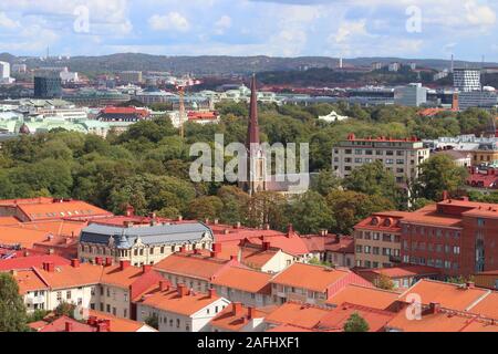 Gothenburg city in Sweden. Aerial view of Haga district. Stock Photo