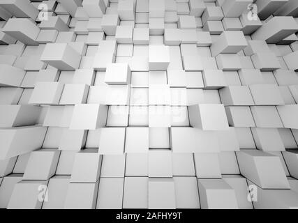 Illustration of abstract mosaic three-dimensional grey background. 3d rendering Stock Photo
