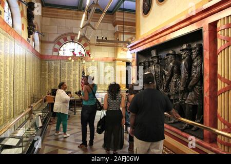 CLEVELAND, USA - JUNE 29, 2013: People visit Soldiers' and Sailors' Monument in Cleveland. The monument commemorates Civil War soldiers and sailors fr Stock Photo