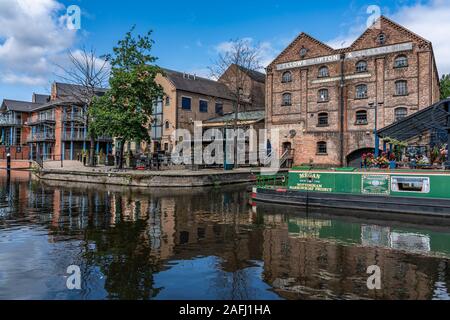 NOTTINGHAM, UNITED KINGDOM - AUGUST 15: View of old riverside architecture along the waterfront at Castle Wharf on August 15, 2019 in Nottingham Stock Photo