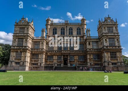 NOTTINGHAM, UNITED KINGDOM - AUGUST 15: This is the Wollaton Hall Mansion, an historic residence which is now a museum open to the public on August 15 Stock Photo