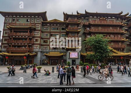 GUANGZHOU, CHINA - OCTOBER 24: This is the Dafo Temple, a Chinese buddhist temple and traditional landmark building on October 24, 2018 in Guangzhou