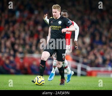 LONDON, United Kingdom, DECEMBER 15.Manchester City's Kevin De Bruyne during English Premier League between Arsenal and Manchester City at Emirates stadium, London, England on 15 December 2019. (Photo by AFS/Espa-Images) Stock Photo