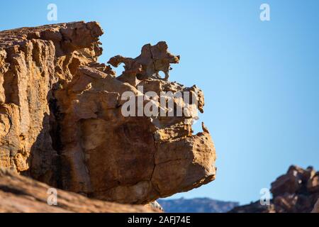 Detail of a bizarre rock formation with crack, Truitjieskraal, Cederberg Wilderness Area, South Africa Stock Photo