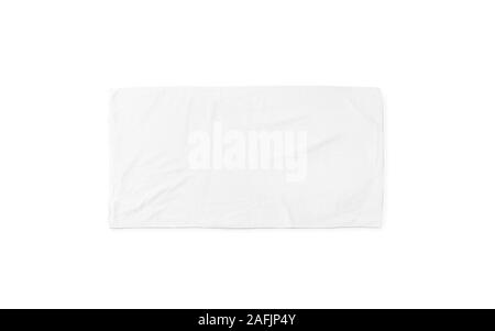 Black white soft beach towel mock up isolated. Stock Photo