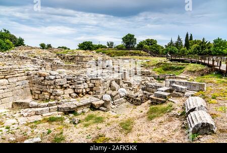 Ancient City of Troy in Turkey Stock Photo