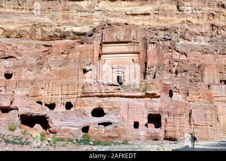 Jordan, Tomb of Unayshu in ancient Petra, a Unesco World Heritage site in Middle East