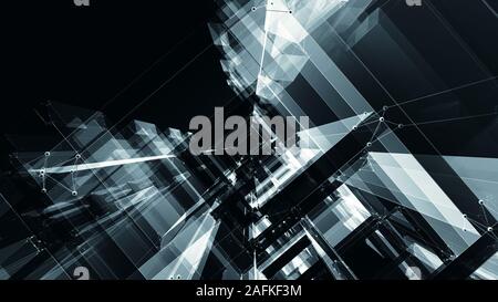 Glow blur lines abstract background. 3d rendering Stock Photo