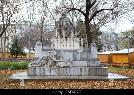 The Johannes Brahms Monument or statue in Karlsplatz, Vienna, Austria Europe Stock Photo