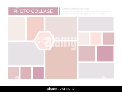 Photo collage, mood board - colorful vector template Stock Vector