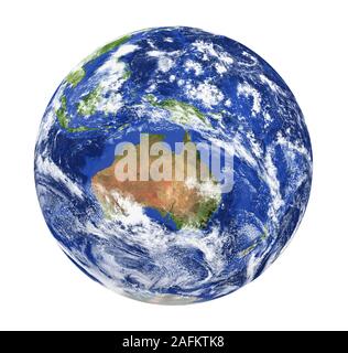 Planet Earth Australia View Isolated Stock Photo