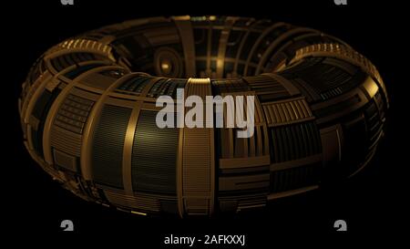 Black and Gold Metal Torus Stock Photo