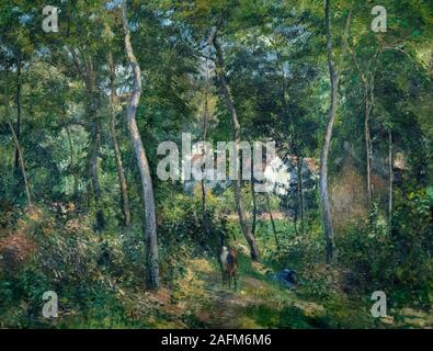 Edge of the Woods Near L'Hermitage, Pontoise by Camille Pissarro (1830-1903), oil on canvas, 1879 Stock Photo