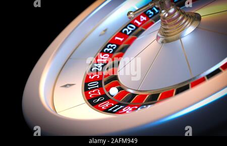 metallic roulette 3d render background on black. Stock Photo