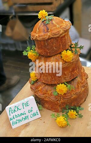 Award Winning Pork Pie - Bridgwater Food And Drink Festival, April 2019 - Bridgwater Town, Somerset, South West England, UK Stock Photo