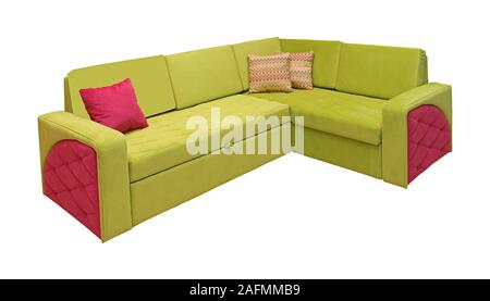 Modern colorful sofa isolated on white background Stock Photo