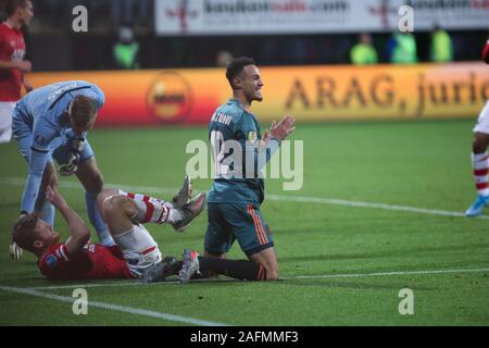 December 15, 2019: ALKMAAR, NETHERLANDS - DECEMBER 15, 2019: Noussair Mazraoui (Ajax) pictured during the 2019/20 Eredivisie fixture between AZ Alkmaar and AFC Ajax at AFAS Stadium. Credit: Federico Guerra Maranesi/ZUMA Wire/Alamy Live News Stock Photo