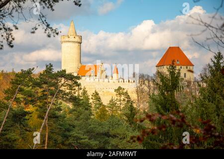 Medieval castle Kokorin in north Bohemia in autumn, Czech republic Stock Photo