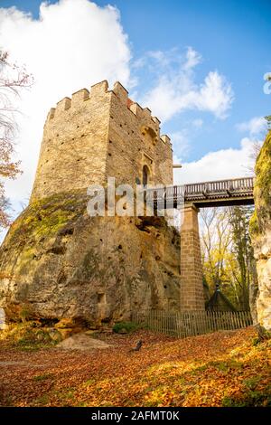 Medieval castle Kokorin in north Bohemia in autumn, Czech republic Stock Photo