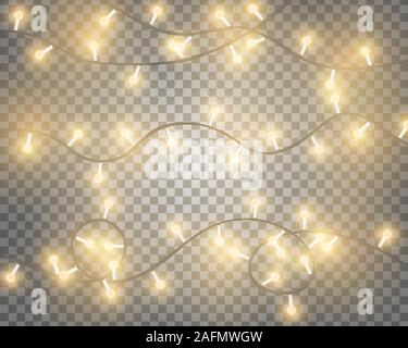 Realistic glowing light bulb decoration on background. Vector illustration. Stock Vector
