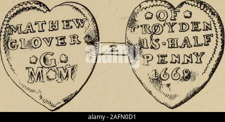 . Trade tokens issued in the seventeenth century in England, Wales, and Ireland. Stock Photo