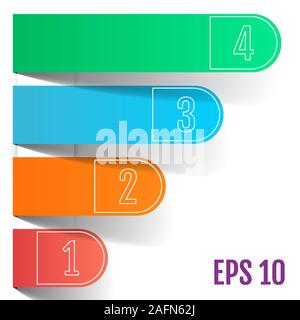 Four color business infographics, paper rounded arrows. Stock Vector