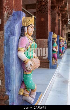 Sculptures from the Mahavirswami Swetamber Jain Temple, Osian Rajasthan, India Stock Photo