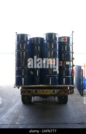 industrial chemical waste, disposal containers Stock Photo