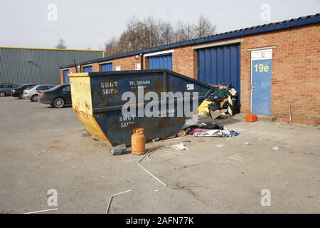 industrial waste disposal, fire loading Stock Photo