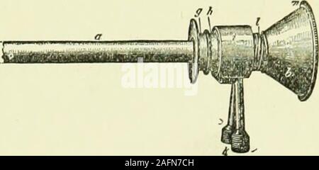 . Practical electricity in medicine and surgery. »#rf# asa*. Fig. 172.—The Cystoscope. refrigerating apparatus. This is a great advance in simplicity,and will promote the use of these instruments by reducing theircost, which is still a great drawback. An otoscope of simpler construction has been devised byDr. Roswell Park, which is shown in Fig. 174. Its use is prac-ticable either in broad daylight or in a dark room. Stock Photo