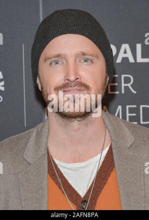 New York, NY - December 12, 2019: Aaron Paul attends the Truth Be Told screening at Paley Center For Media Stock Photo
