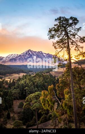 Sunrise over Nevado de Toluca mountain in Mexico. Stock Photo