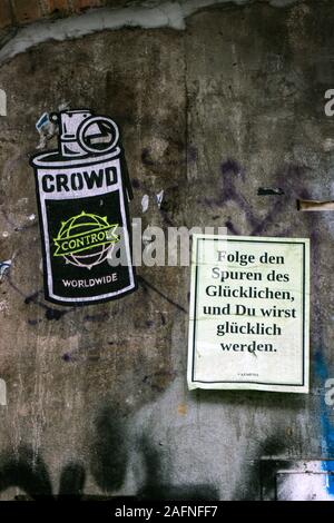Paste-up street art in Berlin, Germany Stock Photo