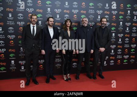 December 16, 2019, Madrid, Madrid, Spain: Aitor Arregi, Jon Garano, Jose Mari Goenaga, Belen Cuesta, Vicente Vergara ('La trinchera infinita') attends Candidates to Goya Cinema Awards 2018 Dinner Party at Florida Park on December 16, 2019 in Madrid, Spain (Credit Image: © Jack Abuin/ZUMA Wire) Stock Photo