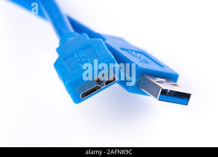 USB 3.0 cable & connectors Stock Photo