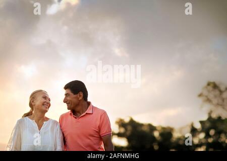 Mature couple lovingly looking at each other. Stock Photo