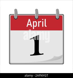 Calendar icon is the first number of the month.  Stock Vector