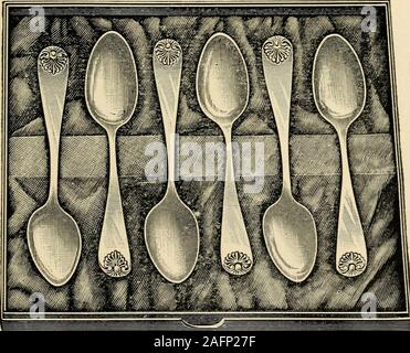 . Price list of the celebrated Rogers & Bro. A-1 electro silver plated spoons, forks, knives, etc.. Tuxedo.. Shell.For Prices, see page 67. 5G ^ ROGERS & BRO, A-1Spools. Stock Photo