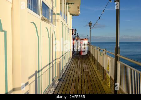 View outside the amusement arcade on the pier at Paignton, Devon. Stock Photo