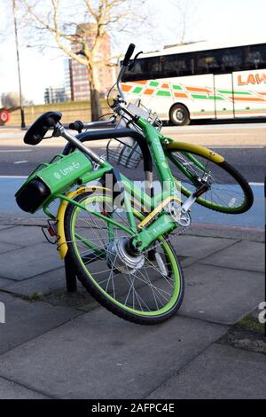 London  UK Dec 15 2019 - Lime-E bike on London street Stock Photo