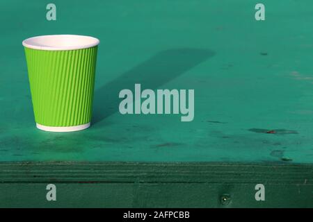 Recyclable Green Paper Cup Stock Photo